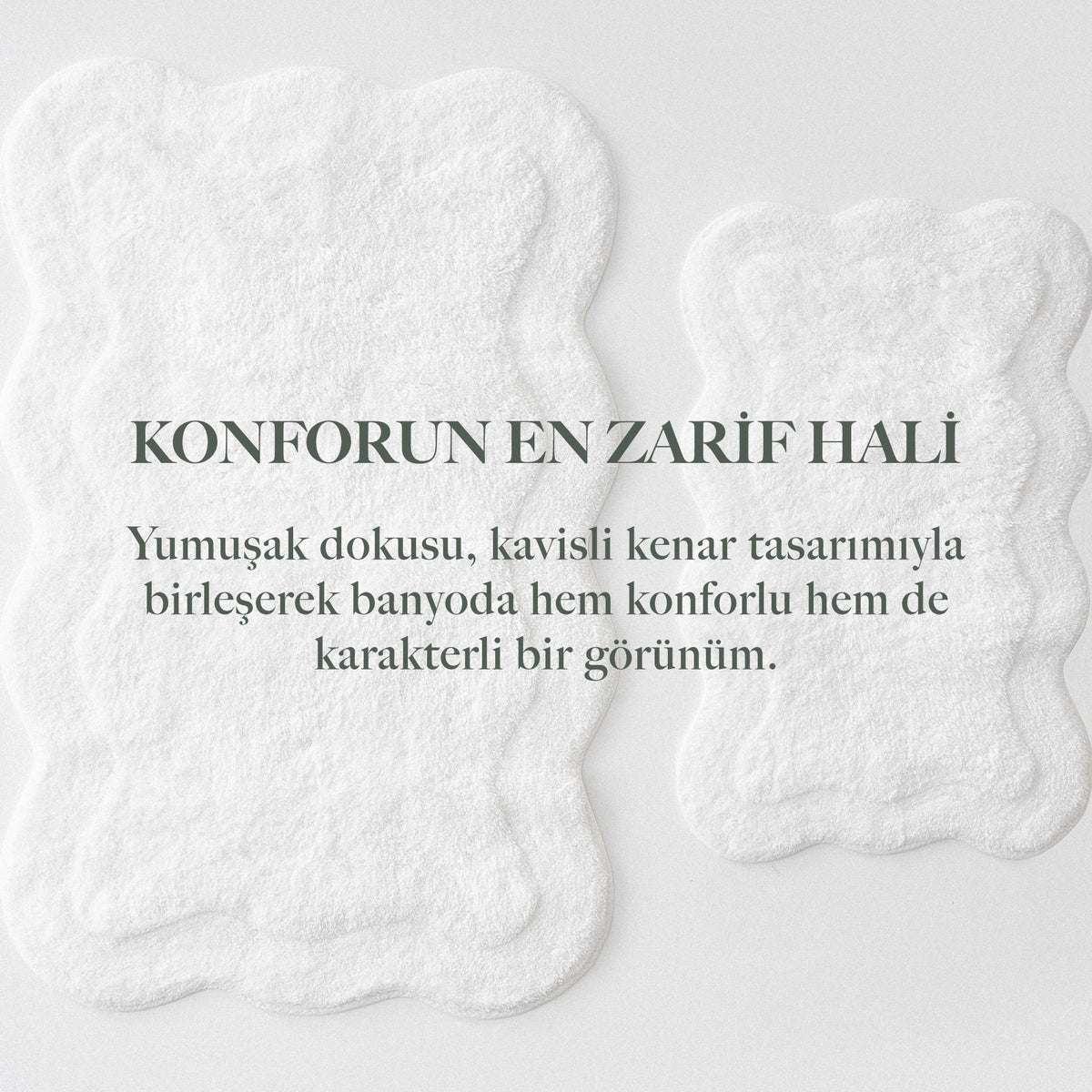 Sara 2'li Banyo Paspas Seti Pamuk Beyaz