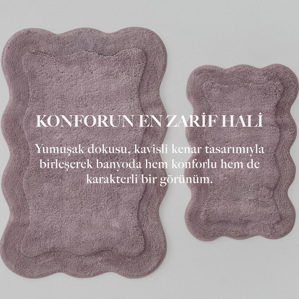 Sara 2'li Banyo Paspas Seti Pamuk Açık Mor