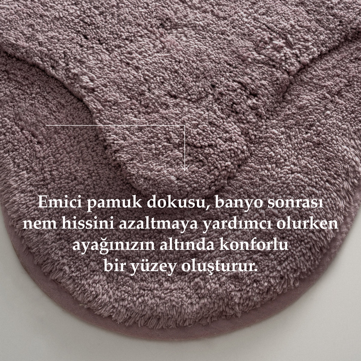 Sara 2'li Banyo Paspas Seti Pamuk Açık Mor