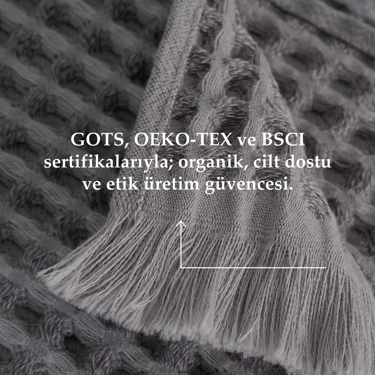Seren 2 li Havlu Seti Organik Pamuk Antrasit