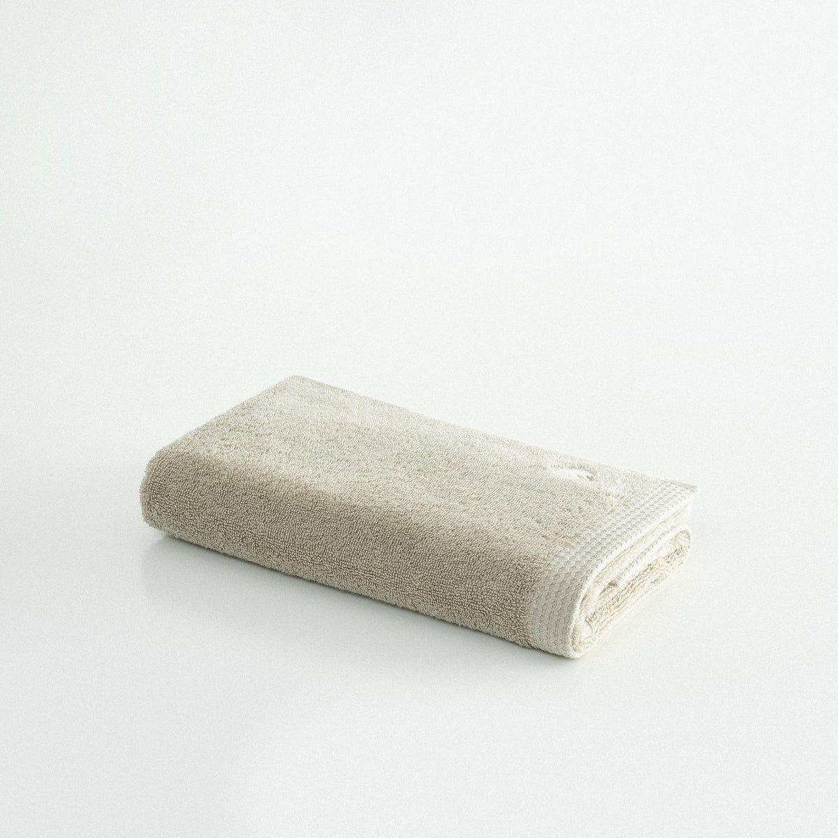 Pure Cotton Yüz Havlusu Organik Pamuk Kelebek Bordürlü Bej