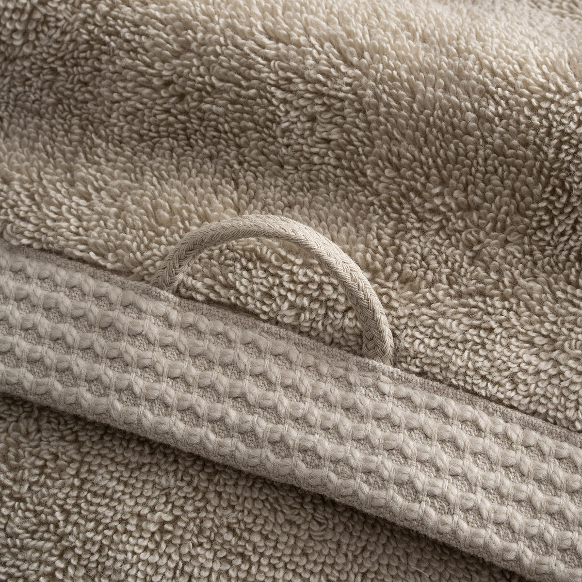 Pure Cotton Yüz Havlusu Organik Pamuk Kelebek Bordürlü Bej