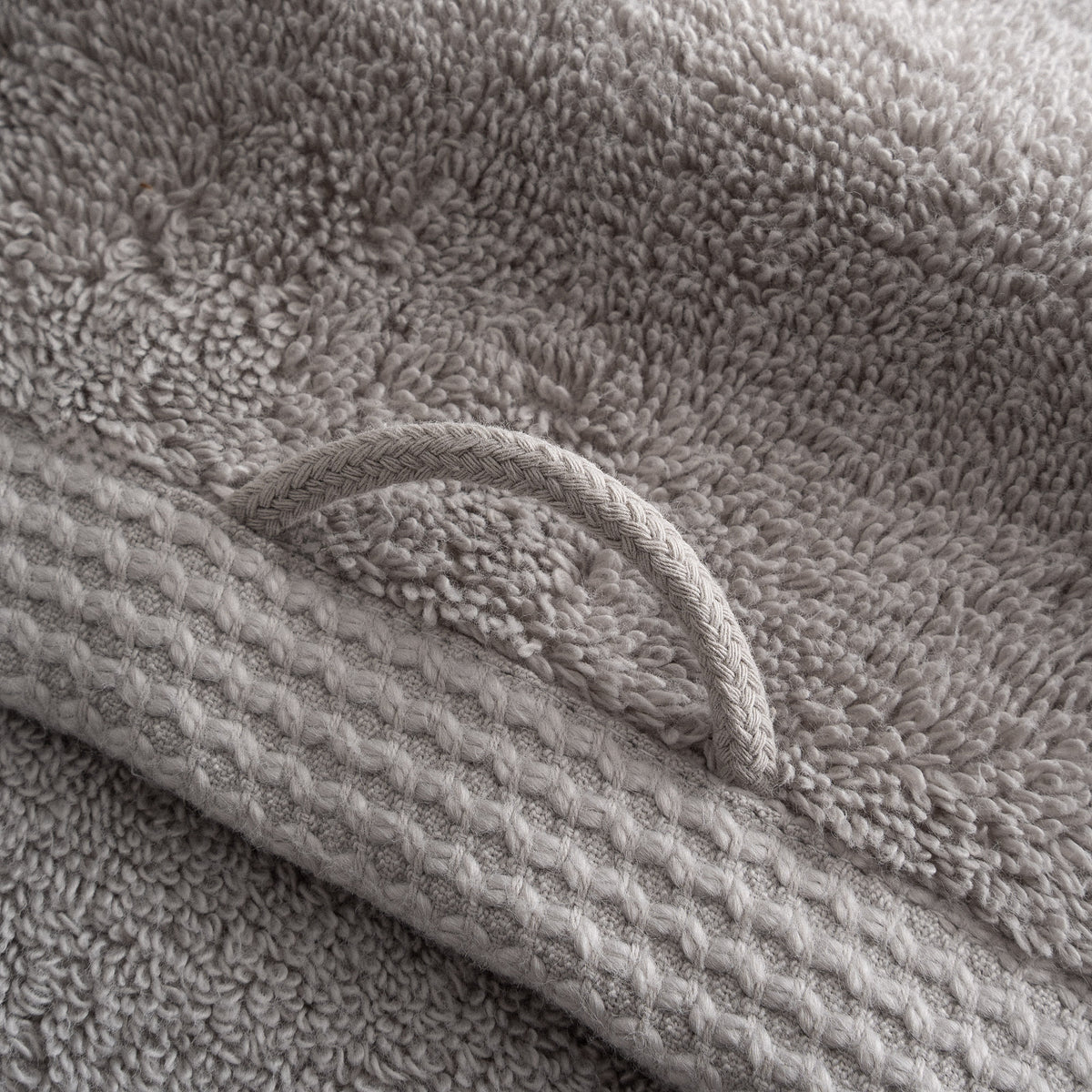 Pure Cotton Yüz Havlusu Organik Pamuk Kelebek Bordürlü Gri