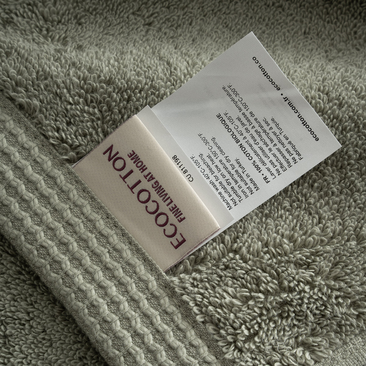 Pure Cotton Yüz Havlusu Organik Pamuk Kelebek Bordürlü Yeşil