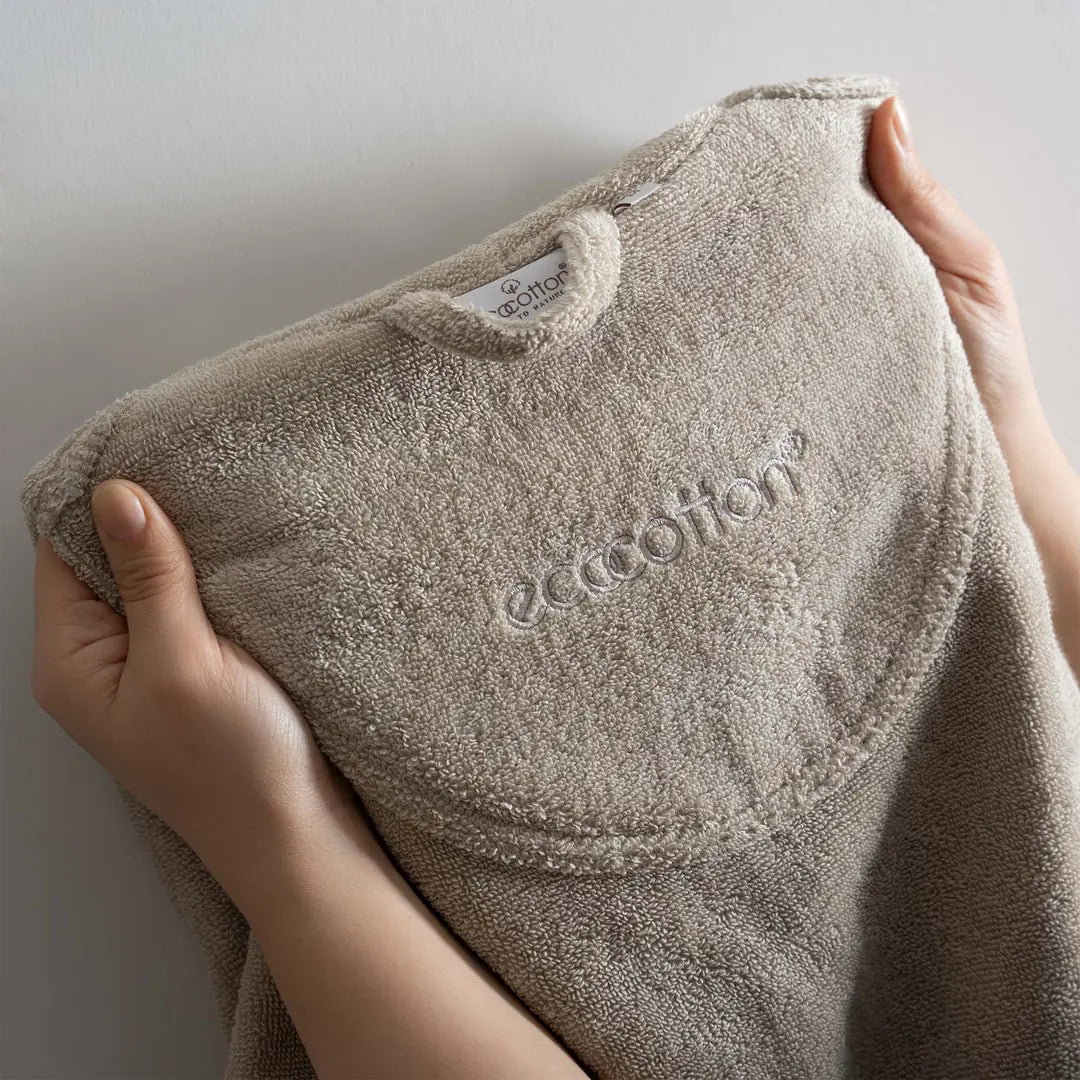 Pure Cotton Erkek Bornoz Organik Pamuk Bej