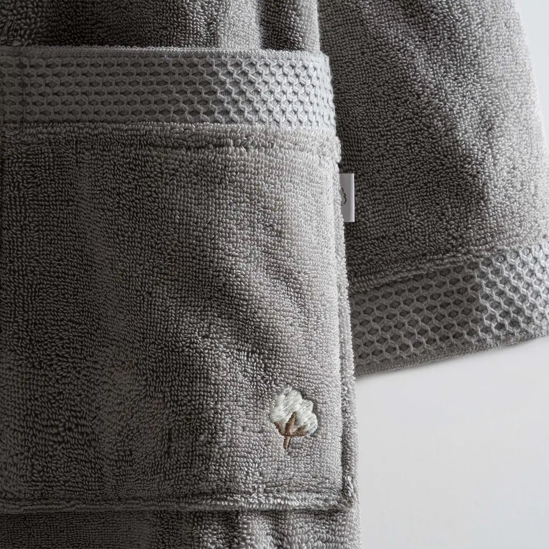 Pure Cotton Erkek Bornoz Organik Pamuk Gri
