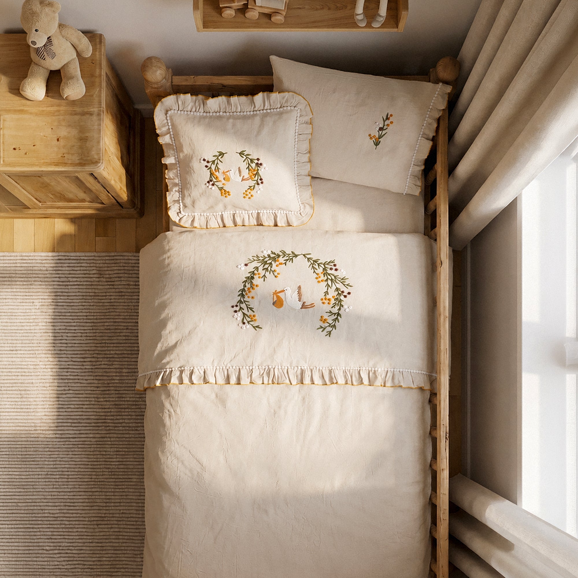 Miranda Battal Boy Nevresim Takımı Keten Gri – Ecocotton