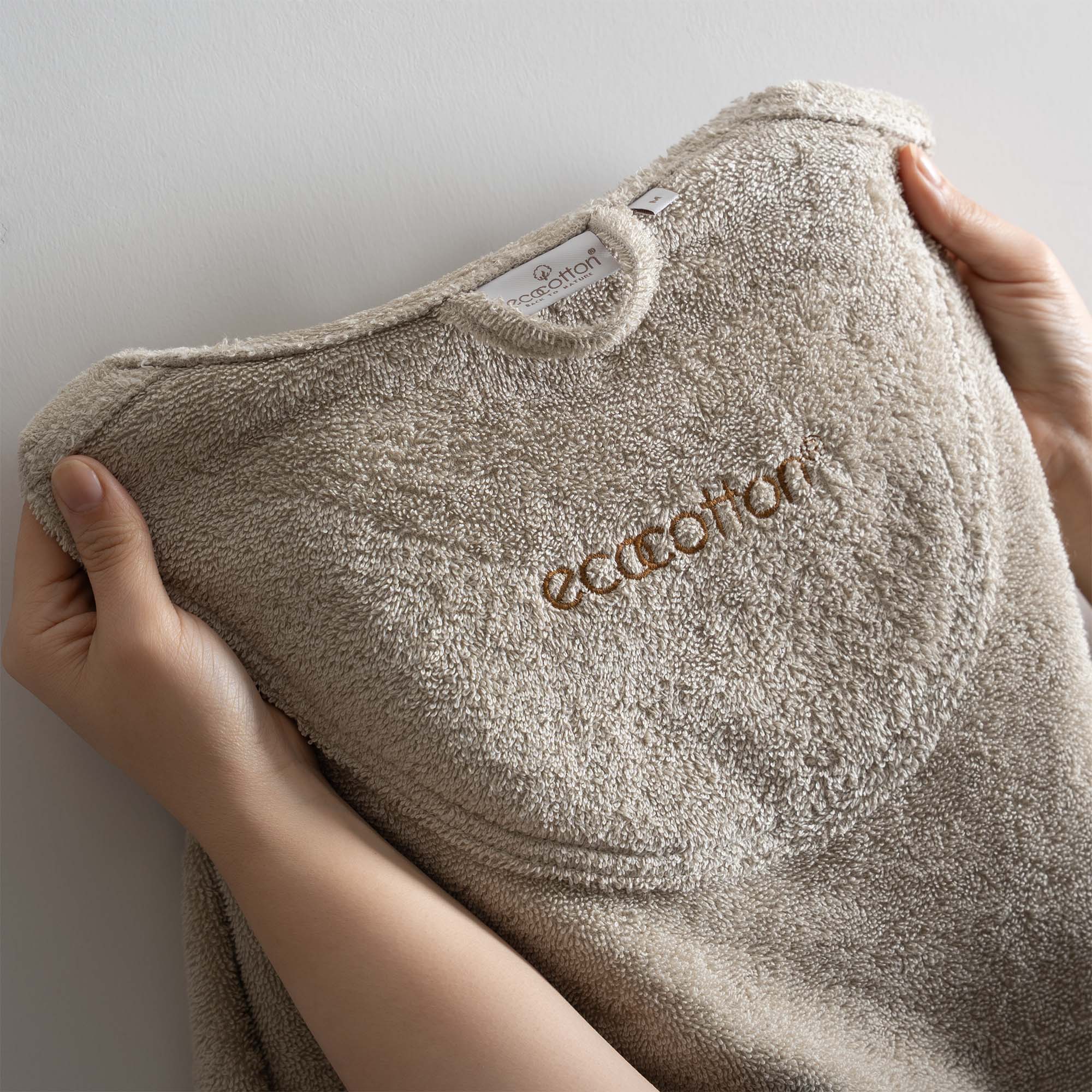 Ecosoft Yeni Erkek Bornoz Organik Pamuk Bej