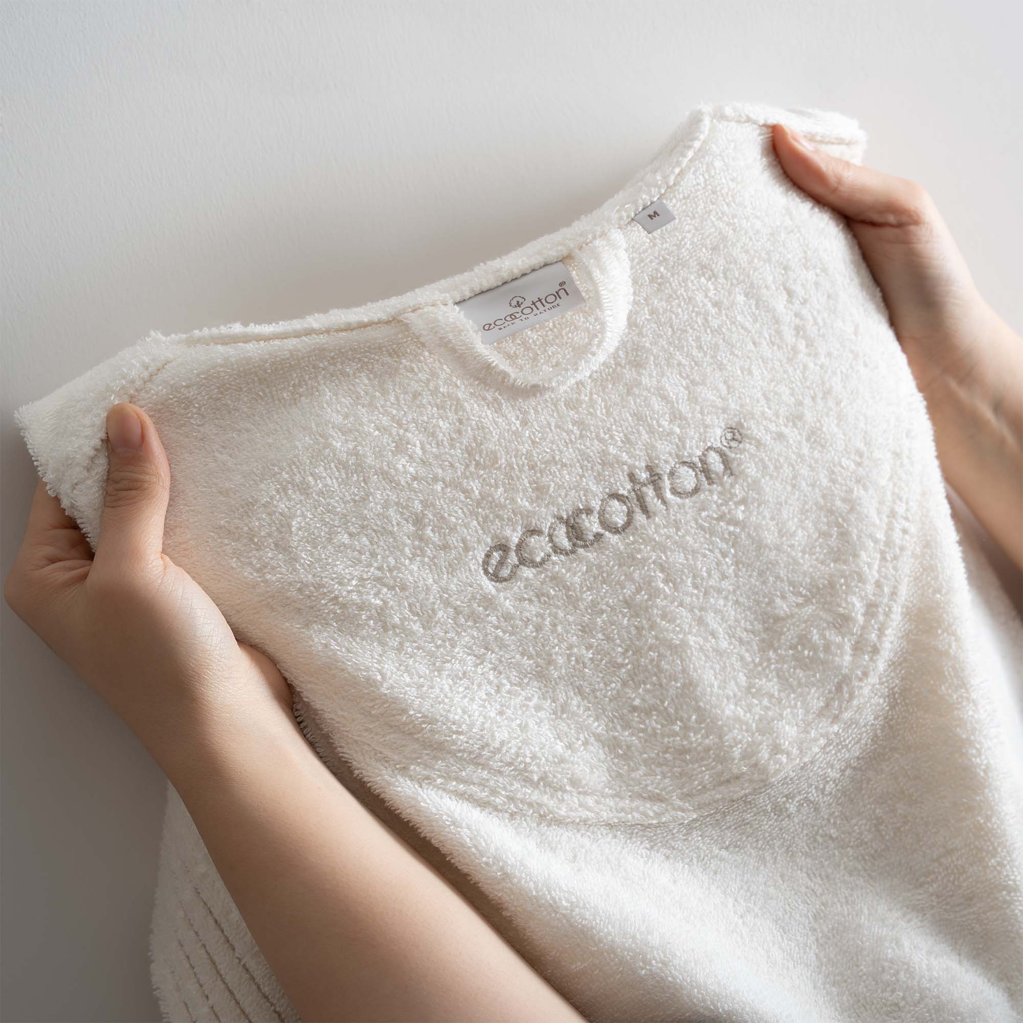Ecosoft Yeni Erkek Bornoz Organik Pamuk Krem