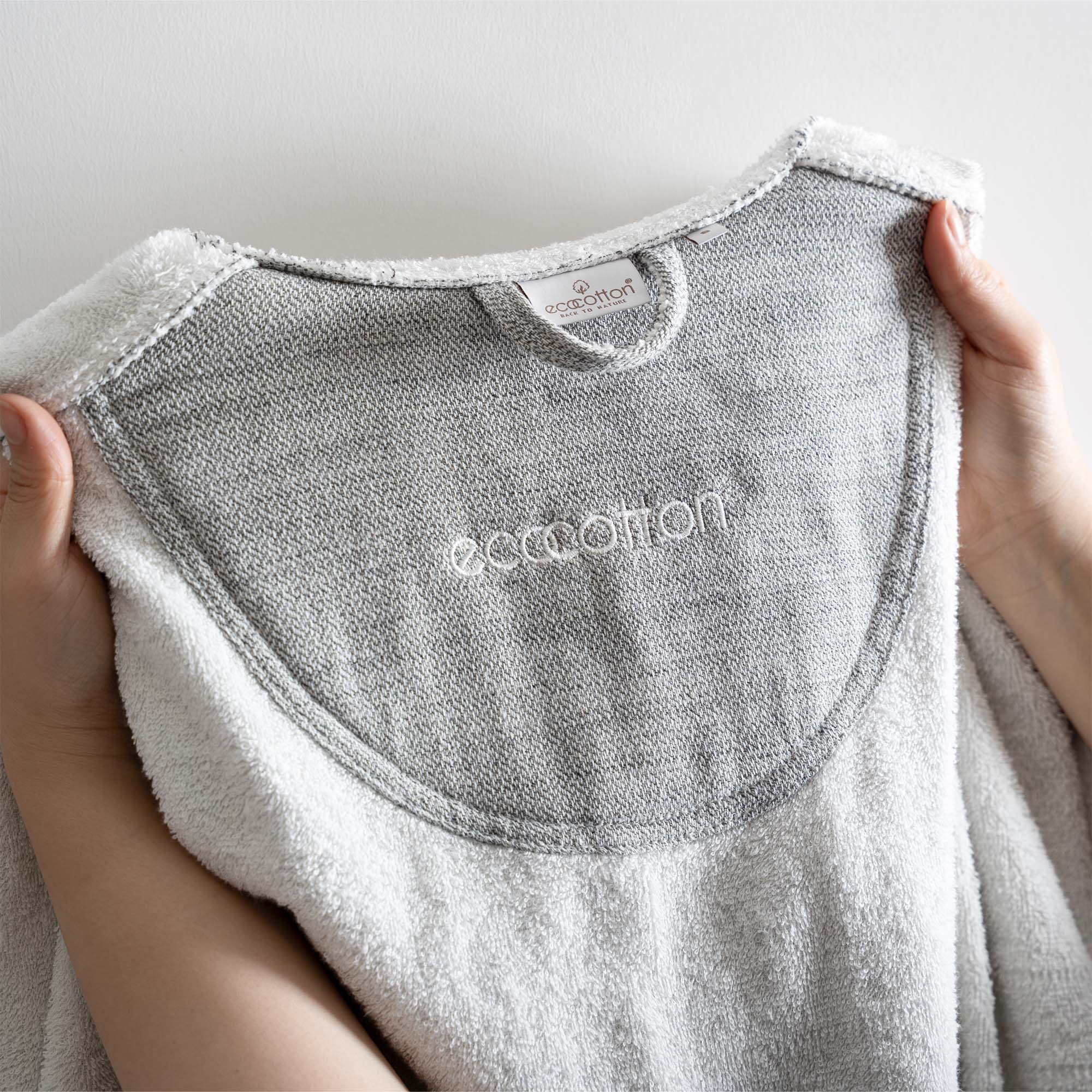 Hasna Kadın Bornoz Organik Pamuk Keten Antrasit