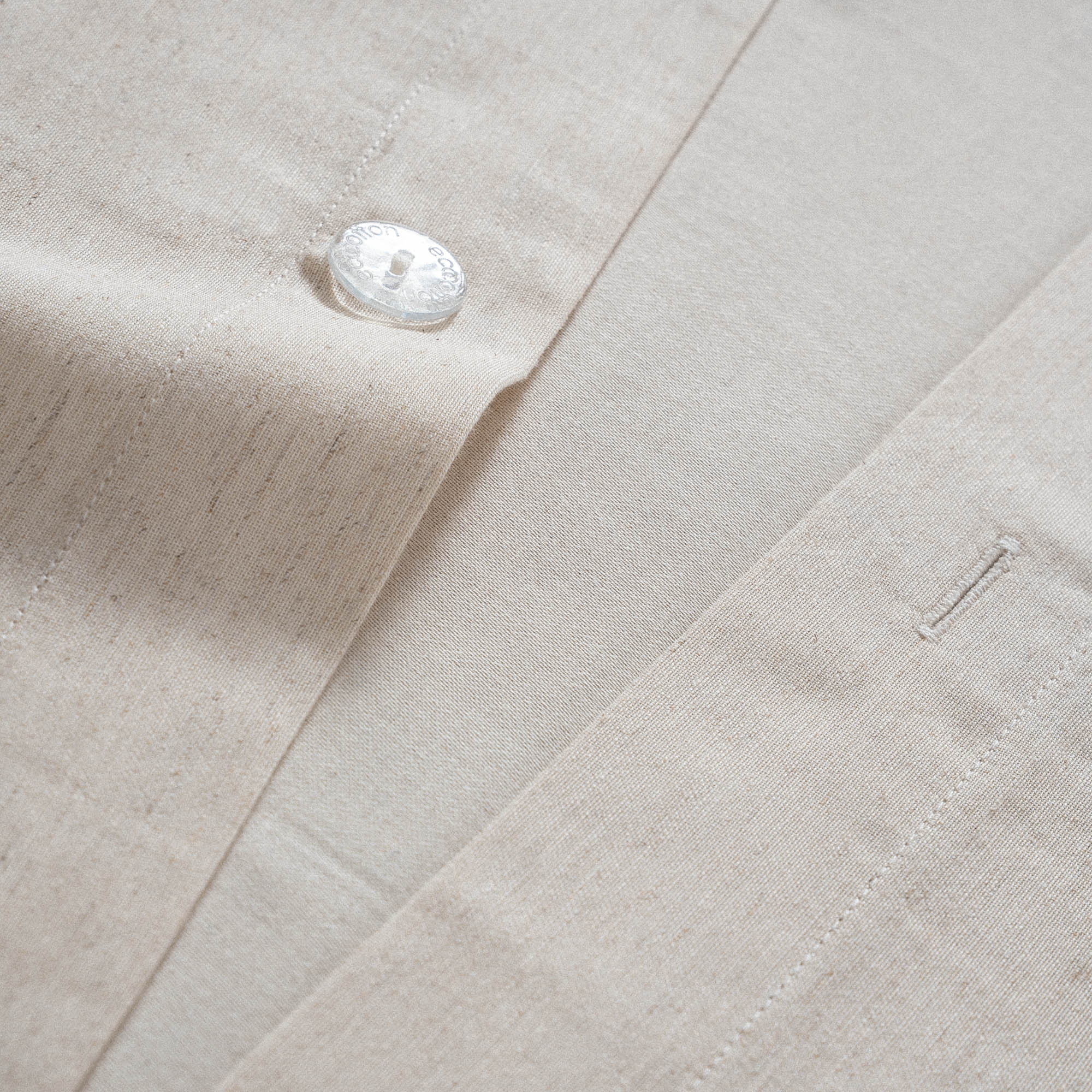 Mihra Çift Kişilik Nevresim Takımı Organik Pamuk Keten Nakışlı Bej