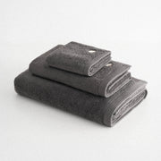 Pure Cotton 3 lü Havlu Seti Organik Pamuk Kelebek Bordürlü Antrasit