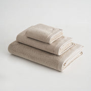 Pure Cotton 3 lü Havlu Seti Organik Pamuk Kelebek Bordürlü Bej