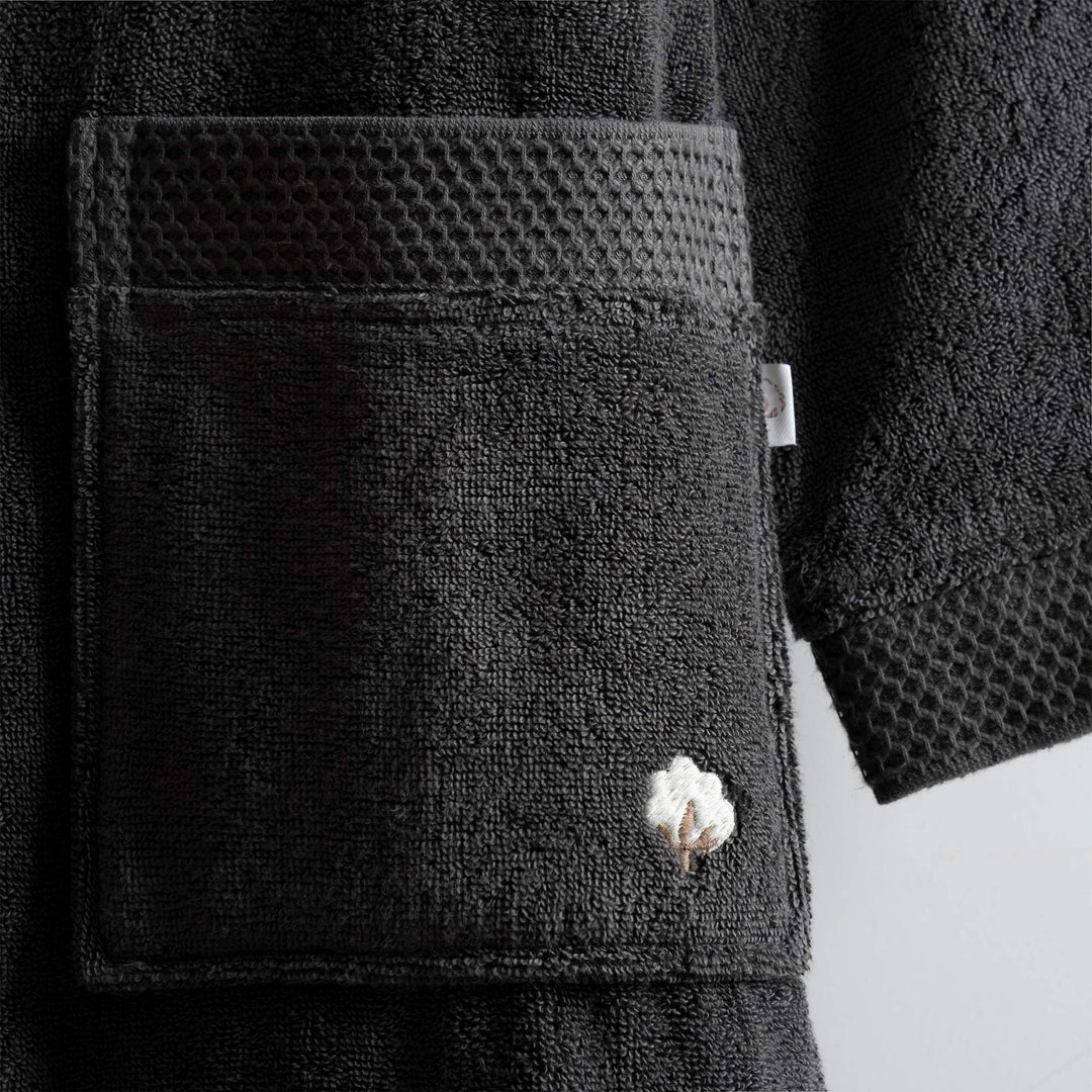 Pure Cotton Erkek Bornoz Organik Pamuk Antrasit