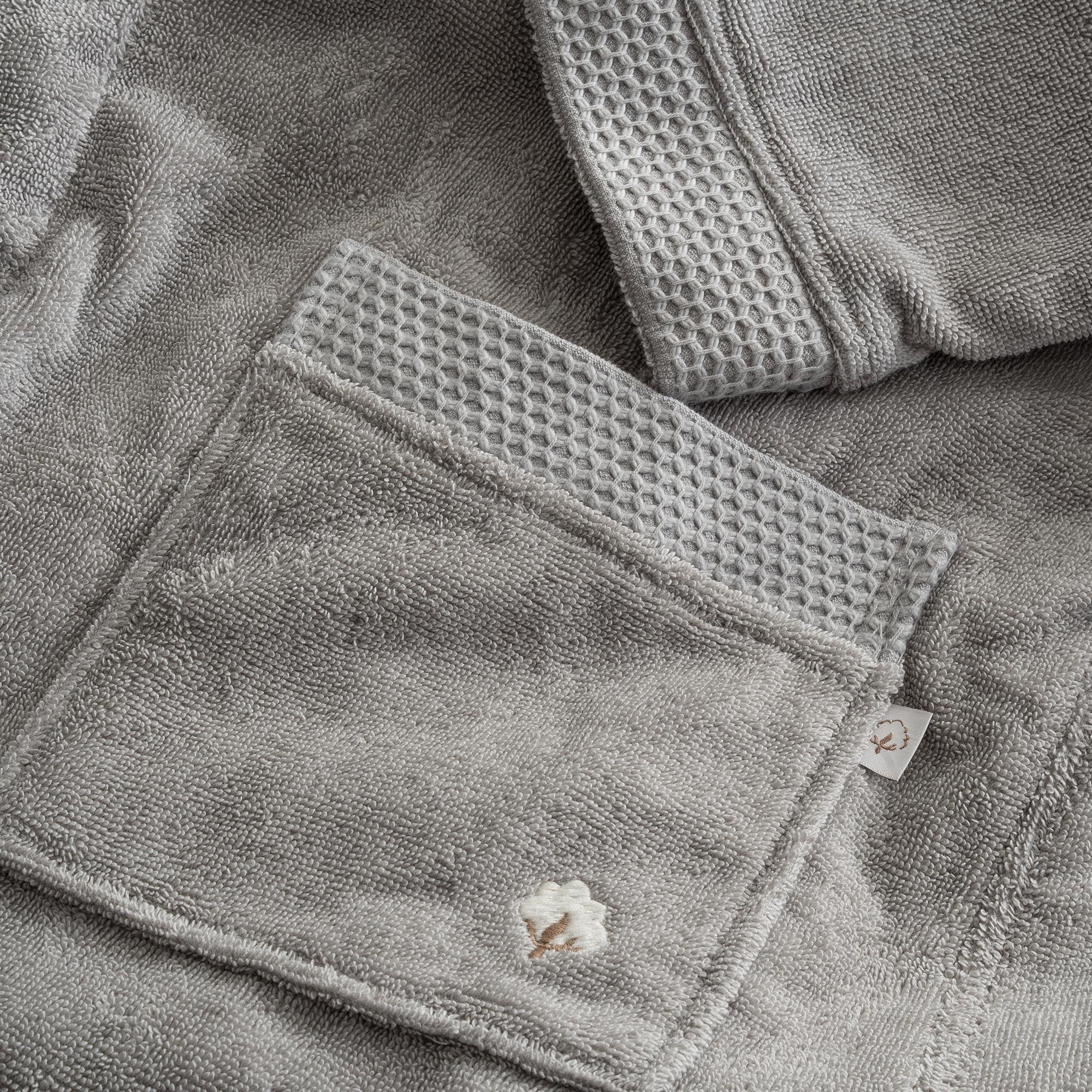Pure Cotton Erkek Bornoz Organik Pamuk Gri