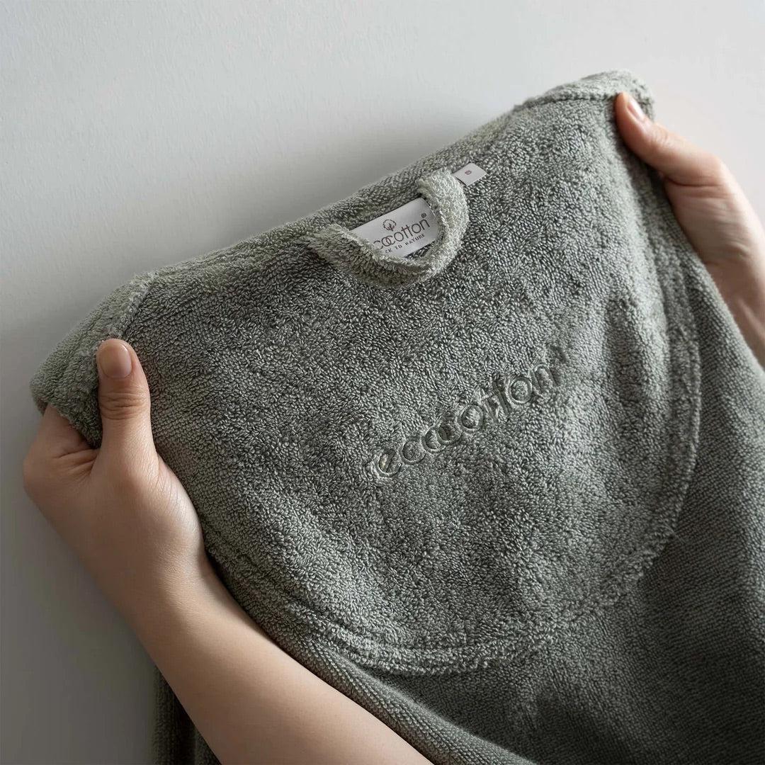 Pure Cotton Kadın Bornoz Organik Pamuk Yeşil