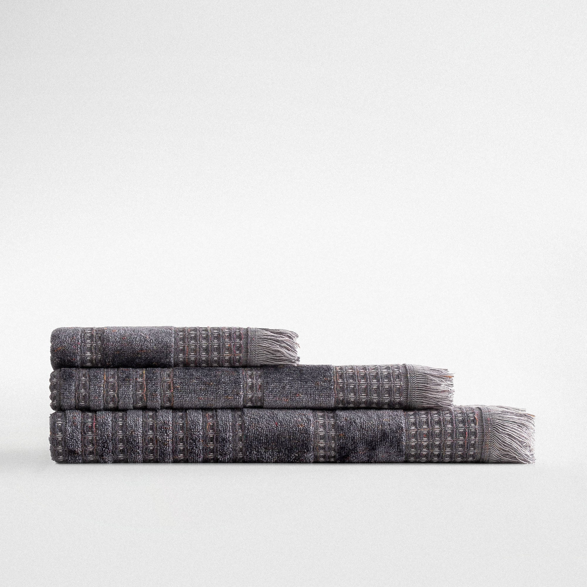 Zeus 3 lü Havlu Seti %100 Organik Pamuk Antrasit – Ecocotton