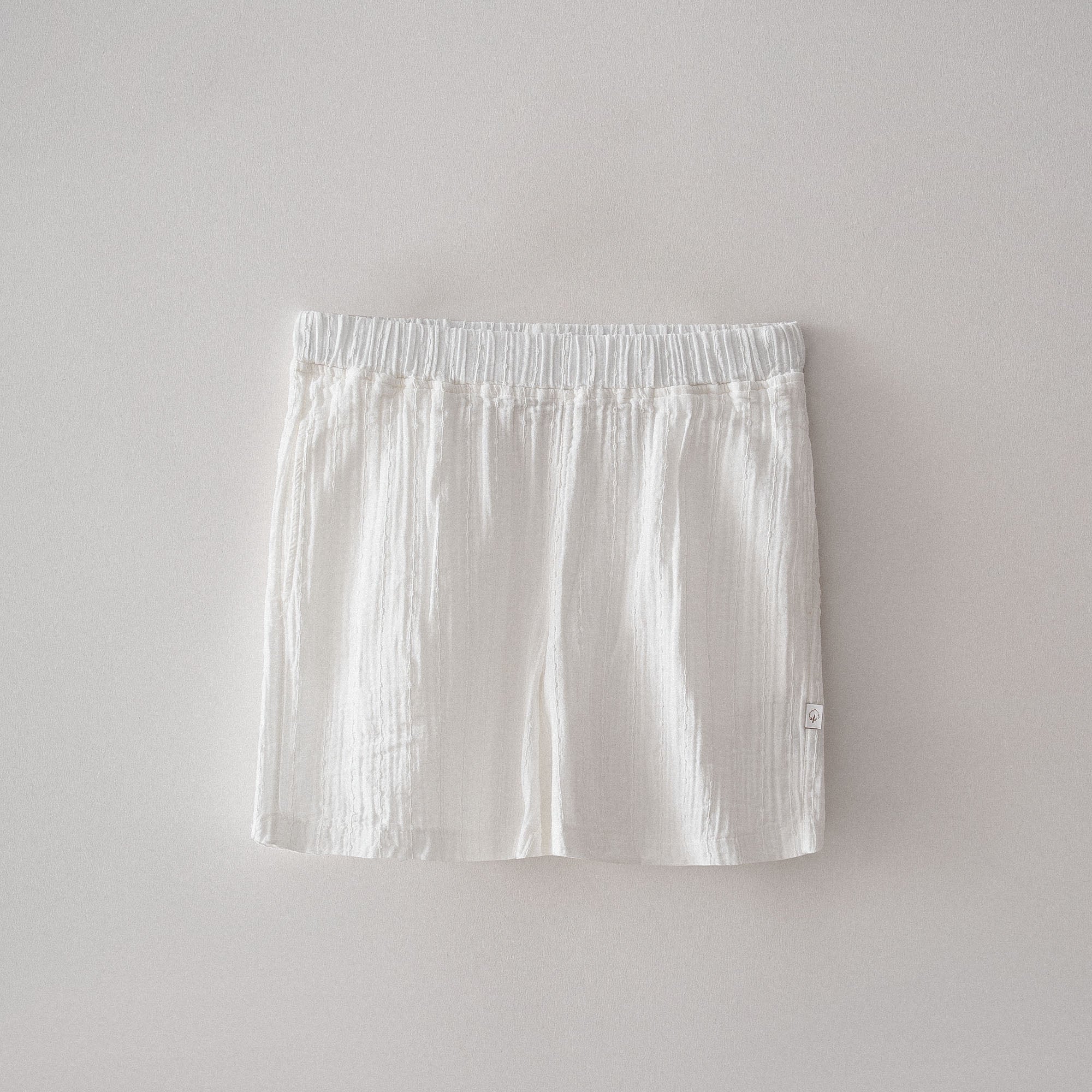 Zeyna Kadın Şortlu Pijama Takımı Organik Pamuk Müslin Krem